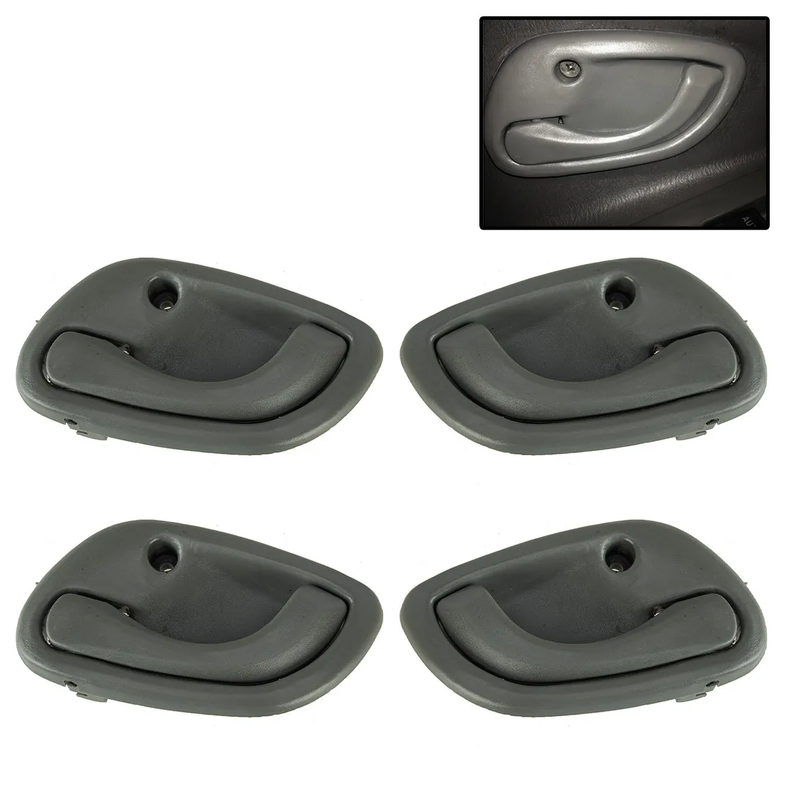 4 poignées de porte intérieures grises gauche + droite |   Compatible avec Chevrolet Tracker 1999-2005 Suzuki Baleno Esteem Grand Vitara 1999-2005