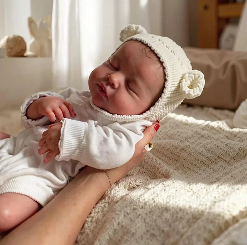 19inch Full Body Vinyl Reborn Doll Loulou Newborn Sleeping Baby Multiple Layers Painting 3D Skin with Visible Veins Bonecas Bebe