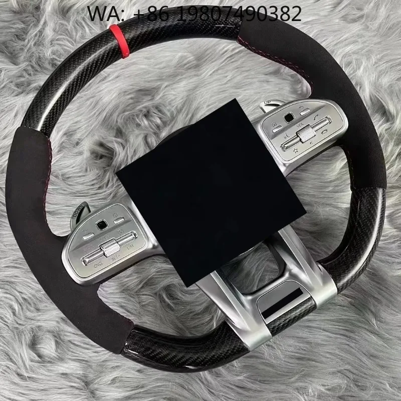 

Red Carbon Fiber Leather Steering Wheel Custom Sport For Luxury Off-road Auto Interior Upgrade
