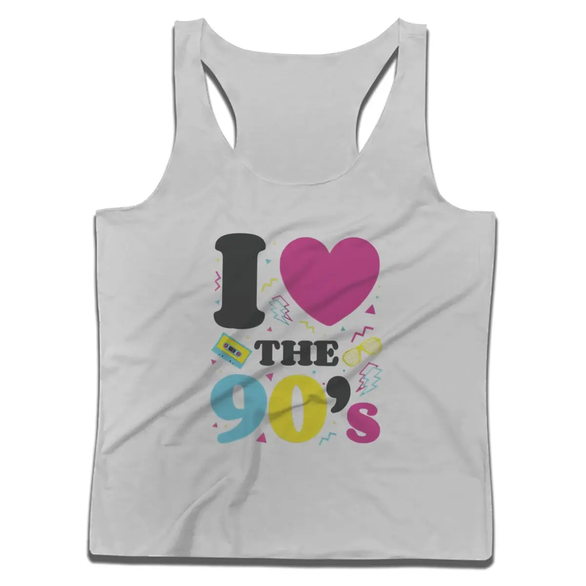 Women’s Tank Top 90s Harajuku Streetwear Print Summer Outfit Love 90s Printed Racerback Tanks Colorful Summer Fashion Sexy Top