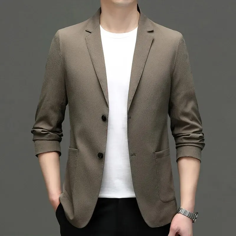 

6443-Suit men's thin casual sunscreen, elastic small suit spring and autumn single west jacket shirt summer