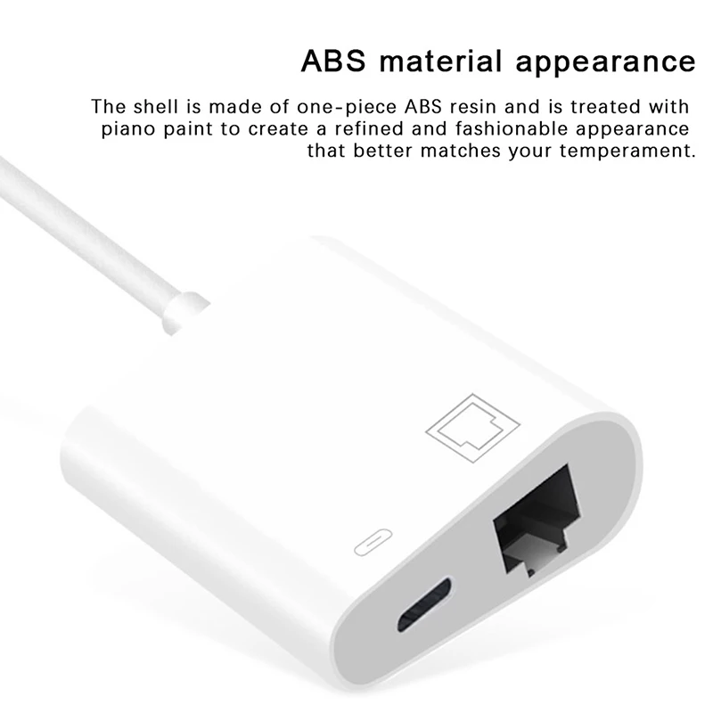 Adattatore Ethernet per telefono cellulare da tipo C a RJ45 con ricarica PD per Xiaomi Huawei iPhone
