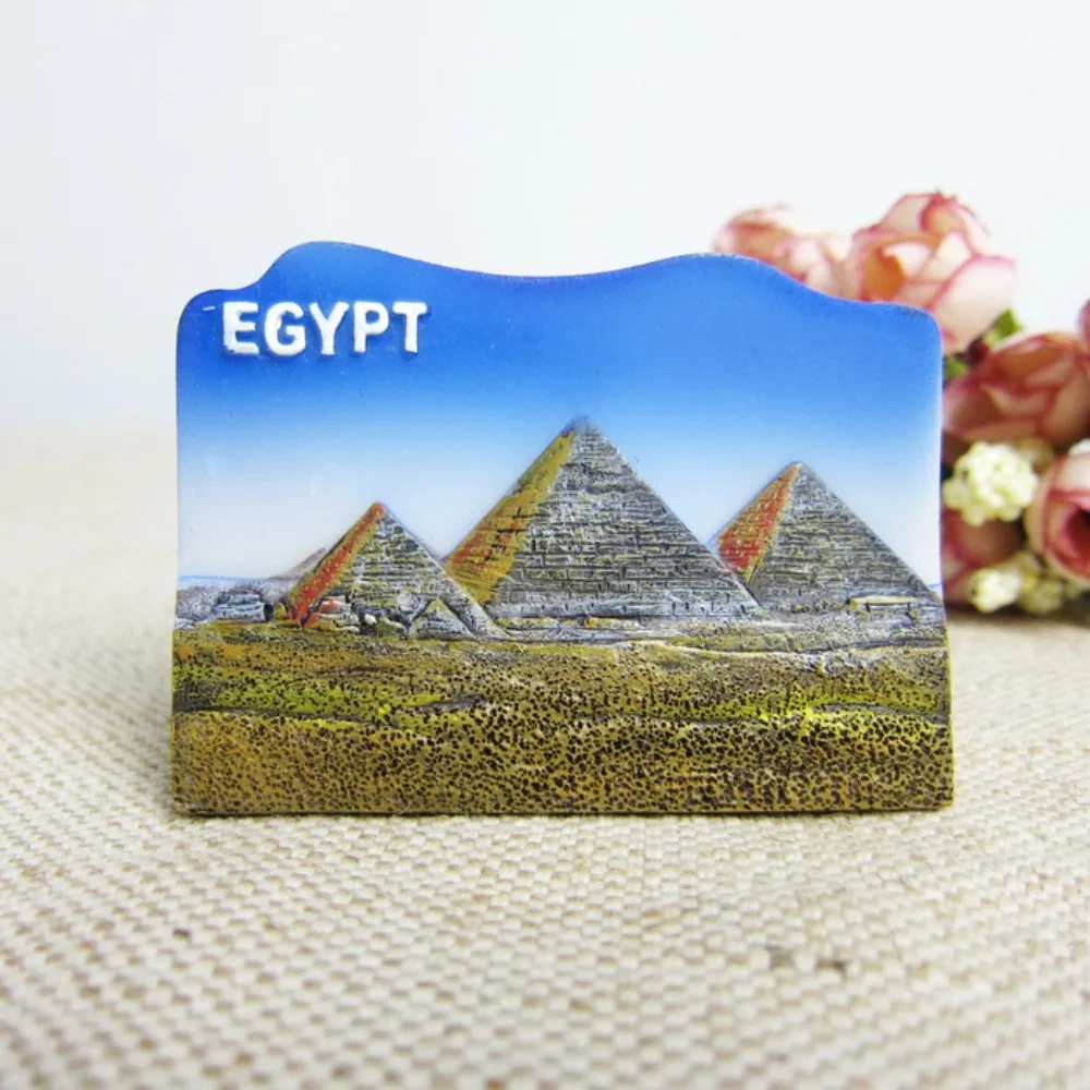 Egypt Luxor Temple Pyramid Tourist Souvenir Fridge Magnets Resin Refrigerator Magnetic Message Stickers Home Decor Decoration