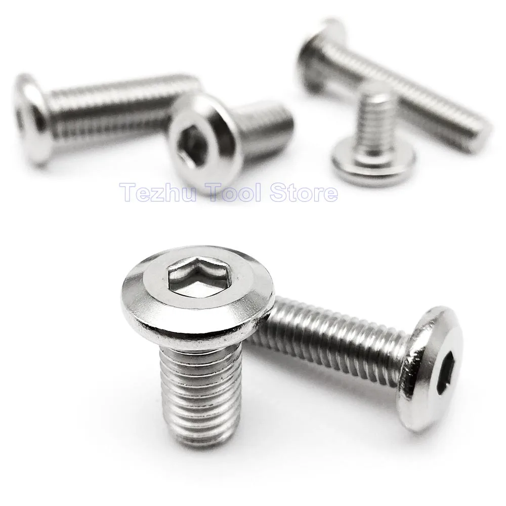 M2-M12 304 Stainless Steel Large Flat Hex Hexagon Socket Allen Head Furniture Rivet Screw Connect Joint Bolt