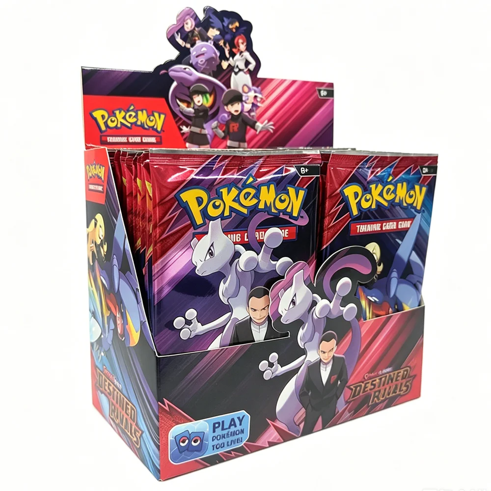 Tarjeta de Pokémon con remaches destinados, evolución prismática, violeta escarlata, 151 PALDEAN, refuerzo en inglés, tarjeta de transacción de batalla, 360 Uds.