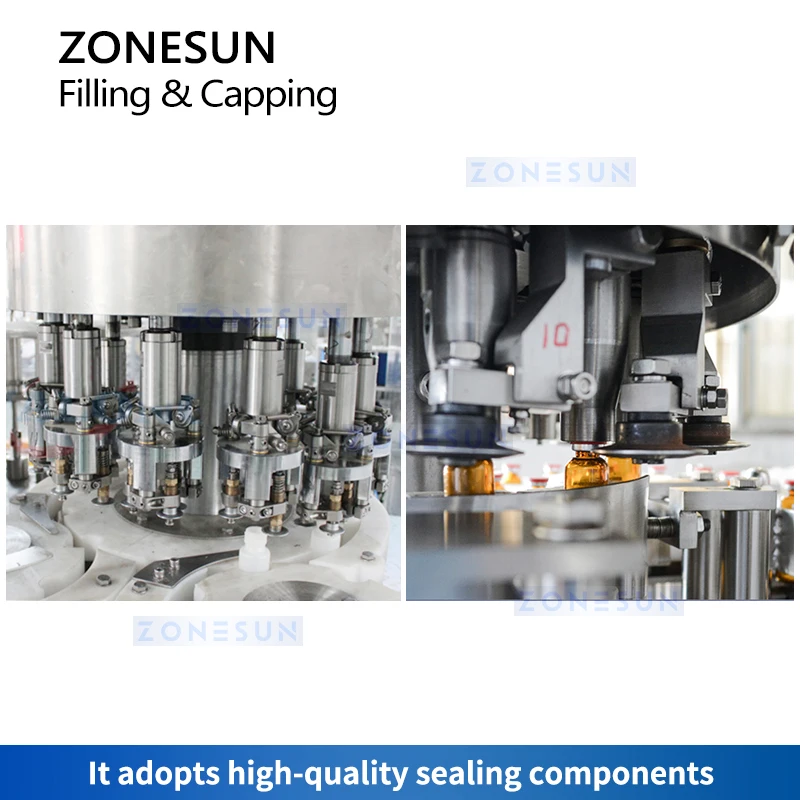 ZONESUN Automatic Vial Filling and Capping Machine Ampoule Bottles Oral Solutions Packaging Equipment ZS-AFC16P