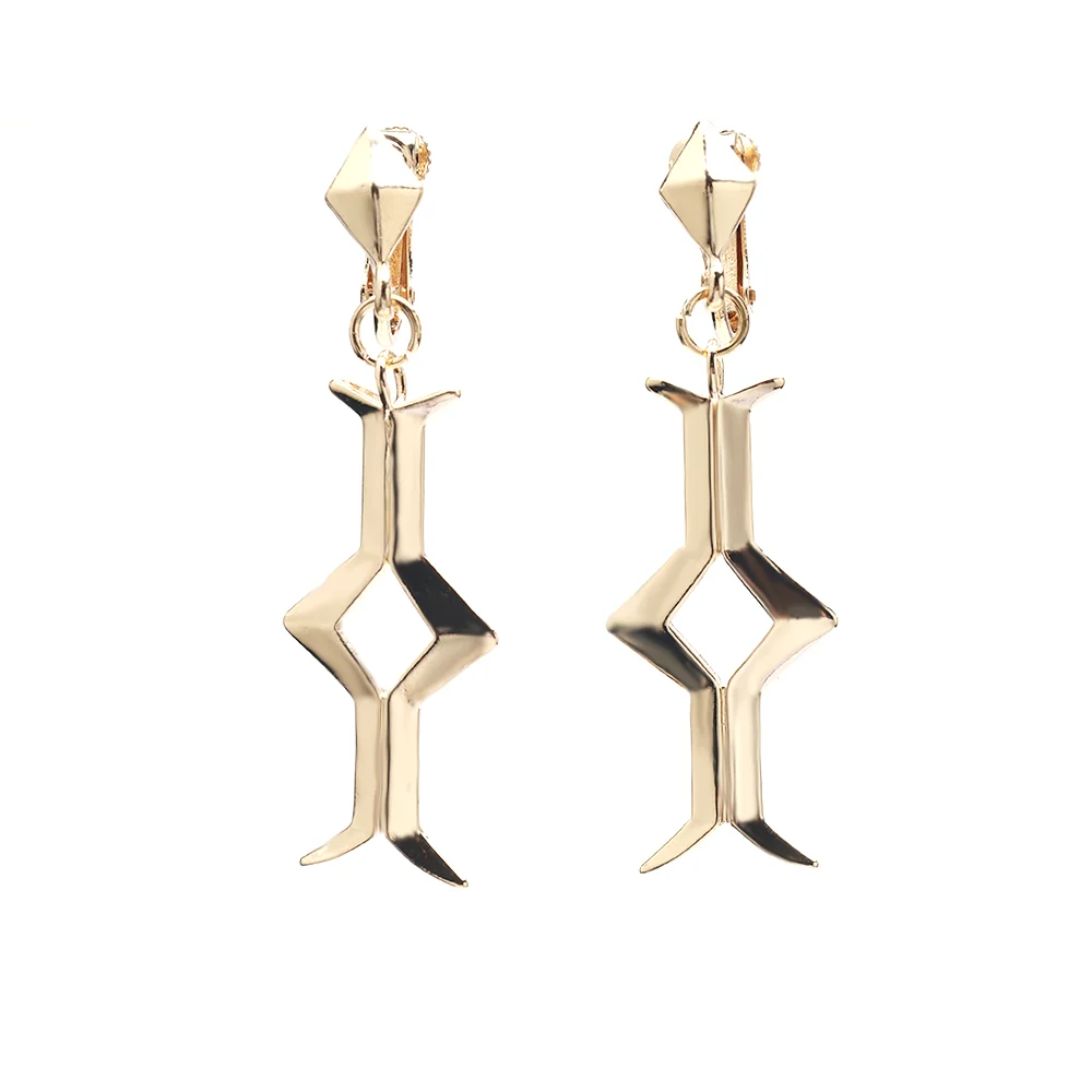 Anime Geometric Earrings for Women Props Earrings Ear Cosplay Jewelry Ear Studs Gifts