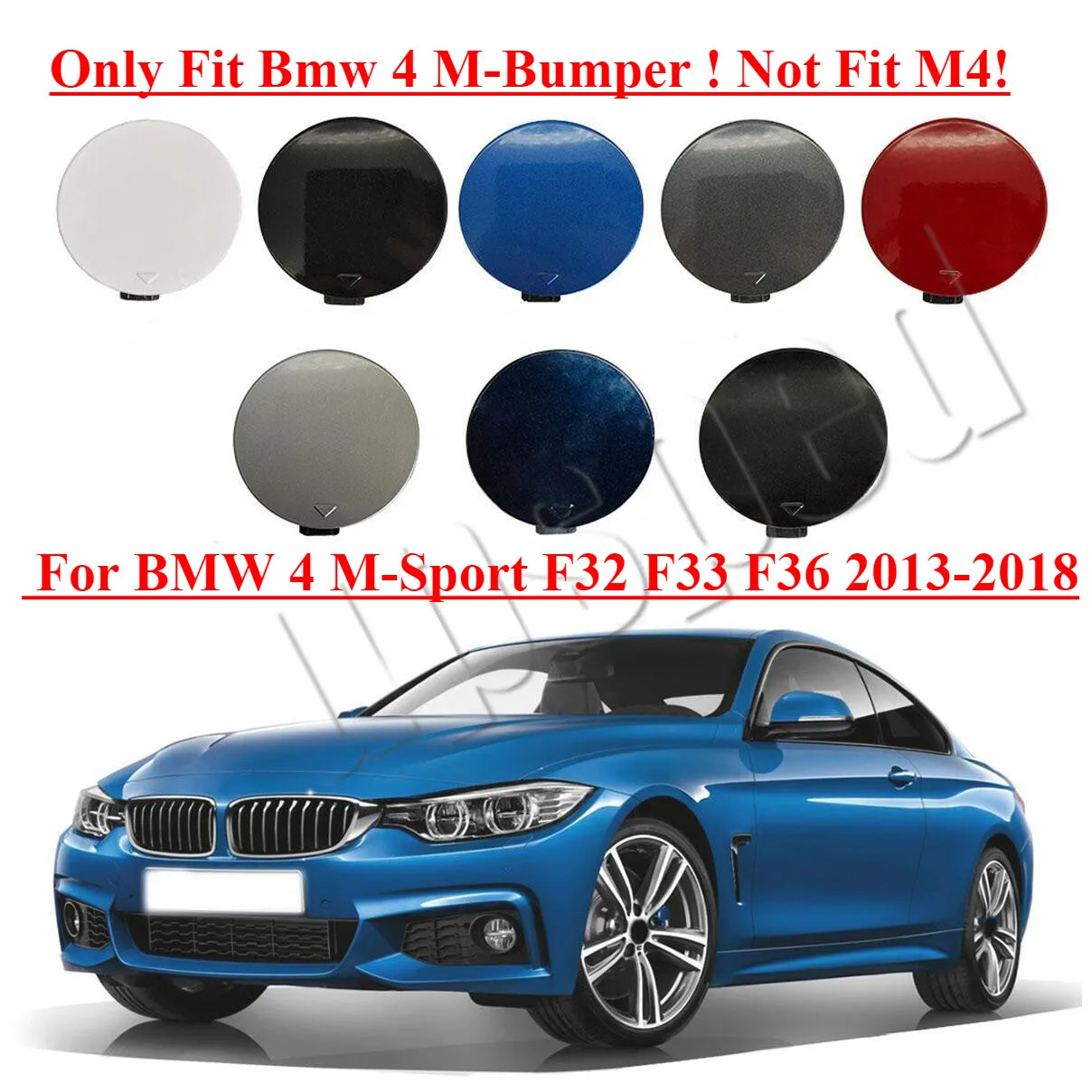 

Front Bumper Tow Hook Hole Eye Cover Cap For BMW 4 M-Sport F32 F33 F36 2013-2018