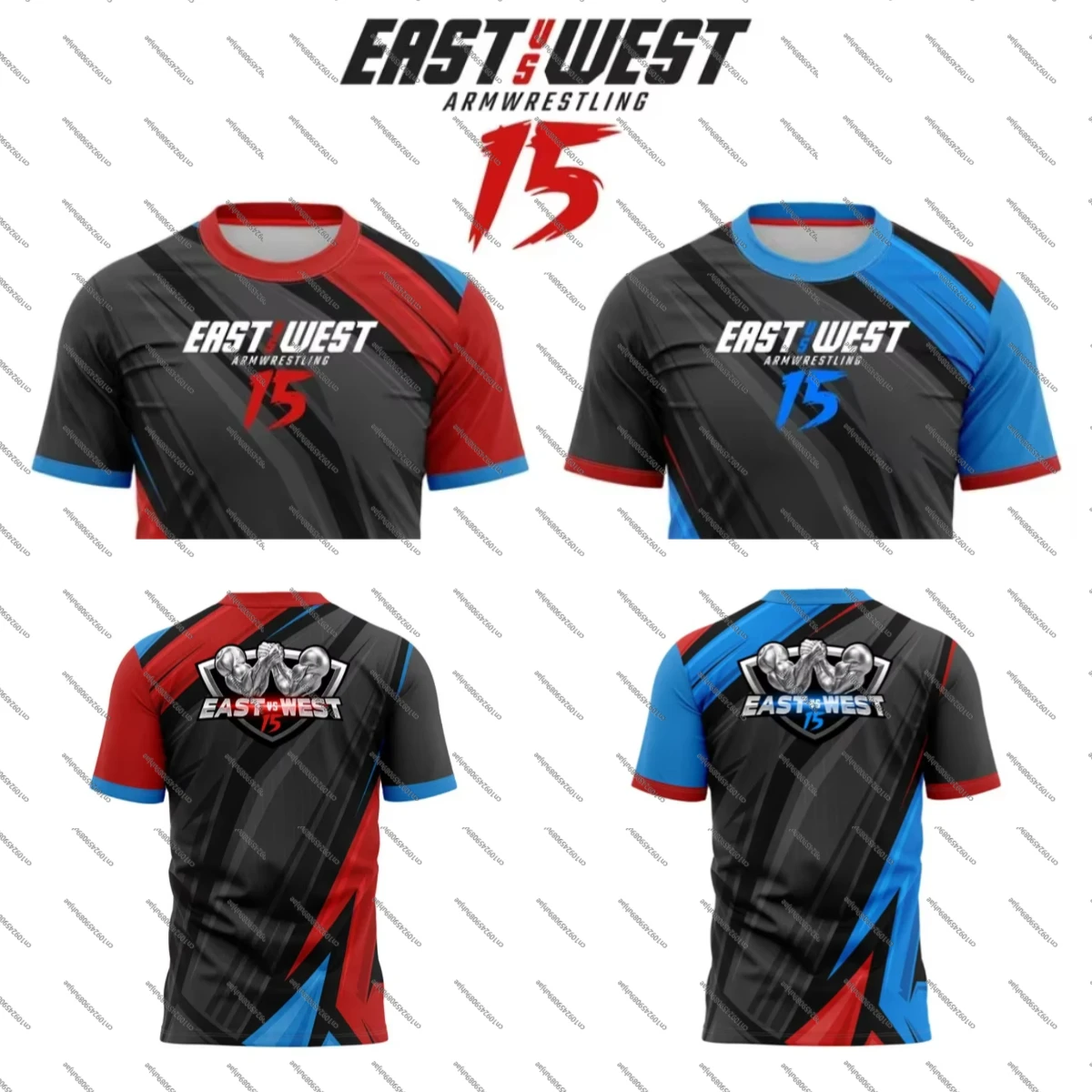 East Vs West 15 Devon Larratt Arm Wrestling Jersey Team Wrist Enthusiasts Training Fitness Game-day Uniform Short Sleeve T-shirt