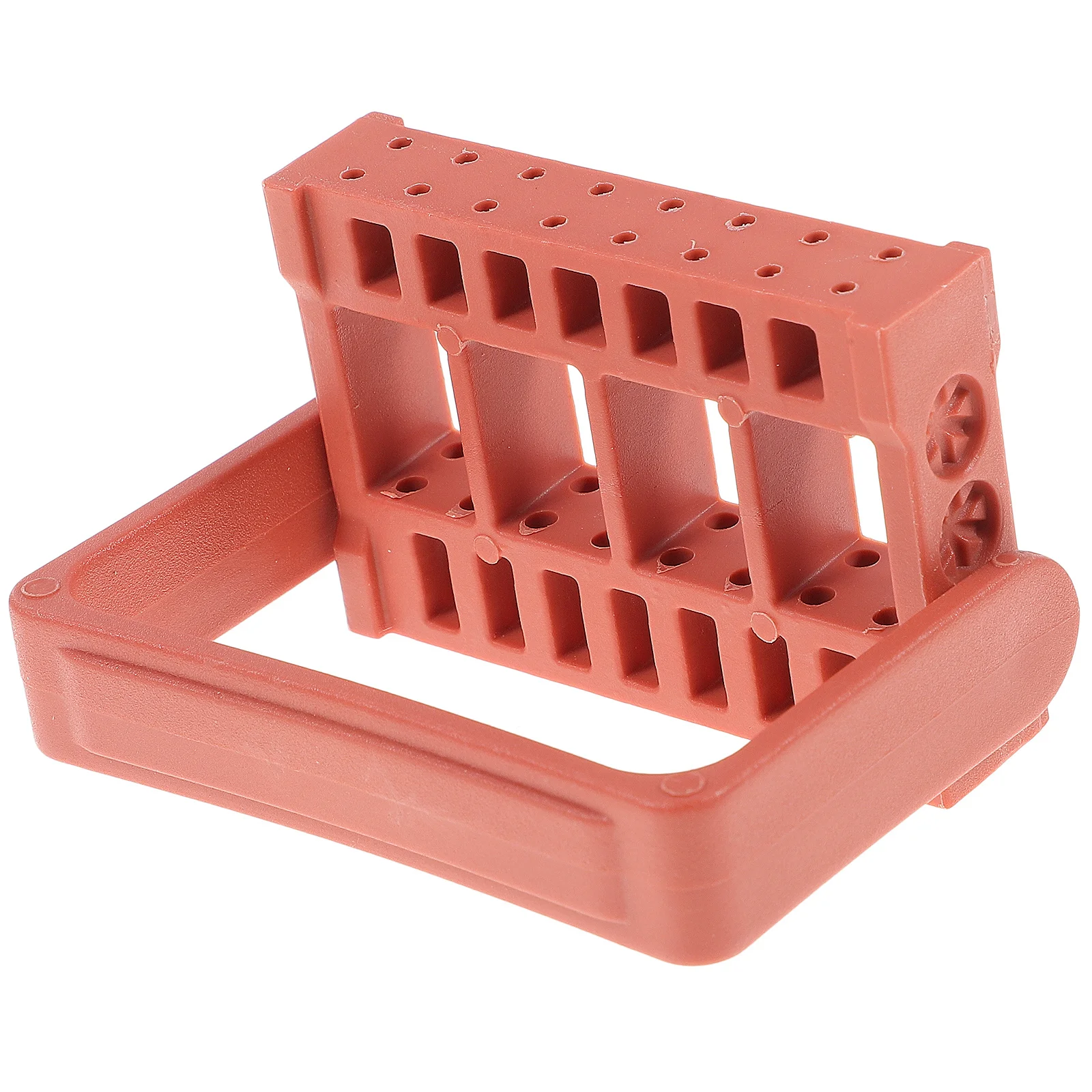 16 Holes Nail Grinding Tool Organizer Box Premium Material Nail Grinding Head Holder Professional Manicure Storage Case Brown