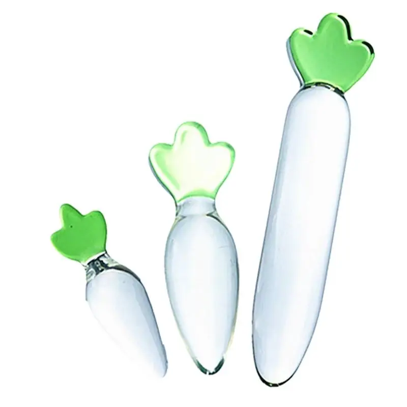 3 Größen weißer Rettich Kristallglas Dildo für Frauen Masturbation Sexspielzeug Gemüse künstlichen Penis Anal Plug Sexspielzeug für Frauen