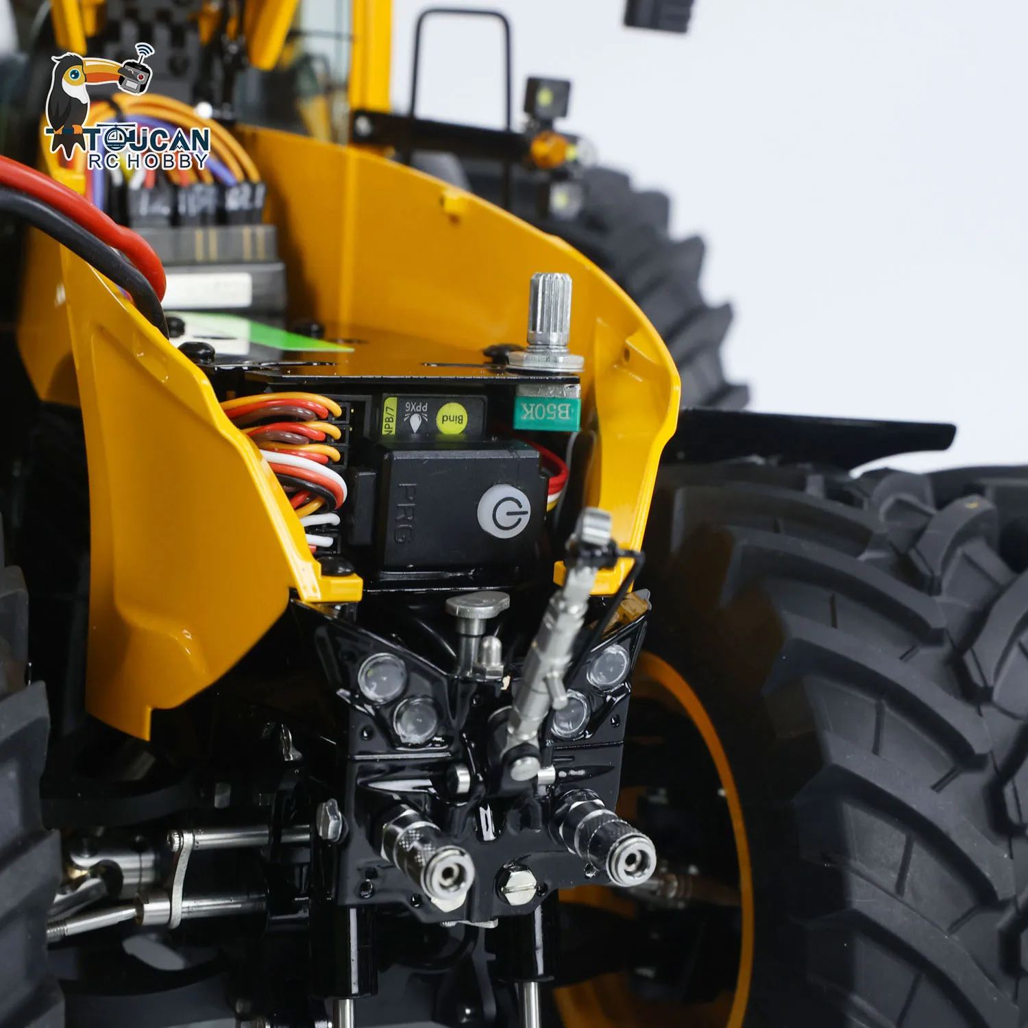 Lesu auue 1050 4x4 1/14 metal hidráulico rc trator carro luz simulação de fumar som caminhão agrícola controlado por rádio