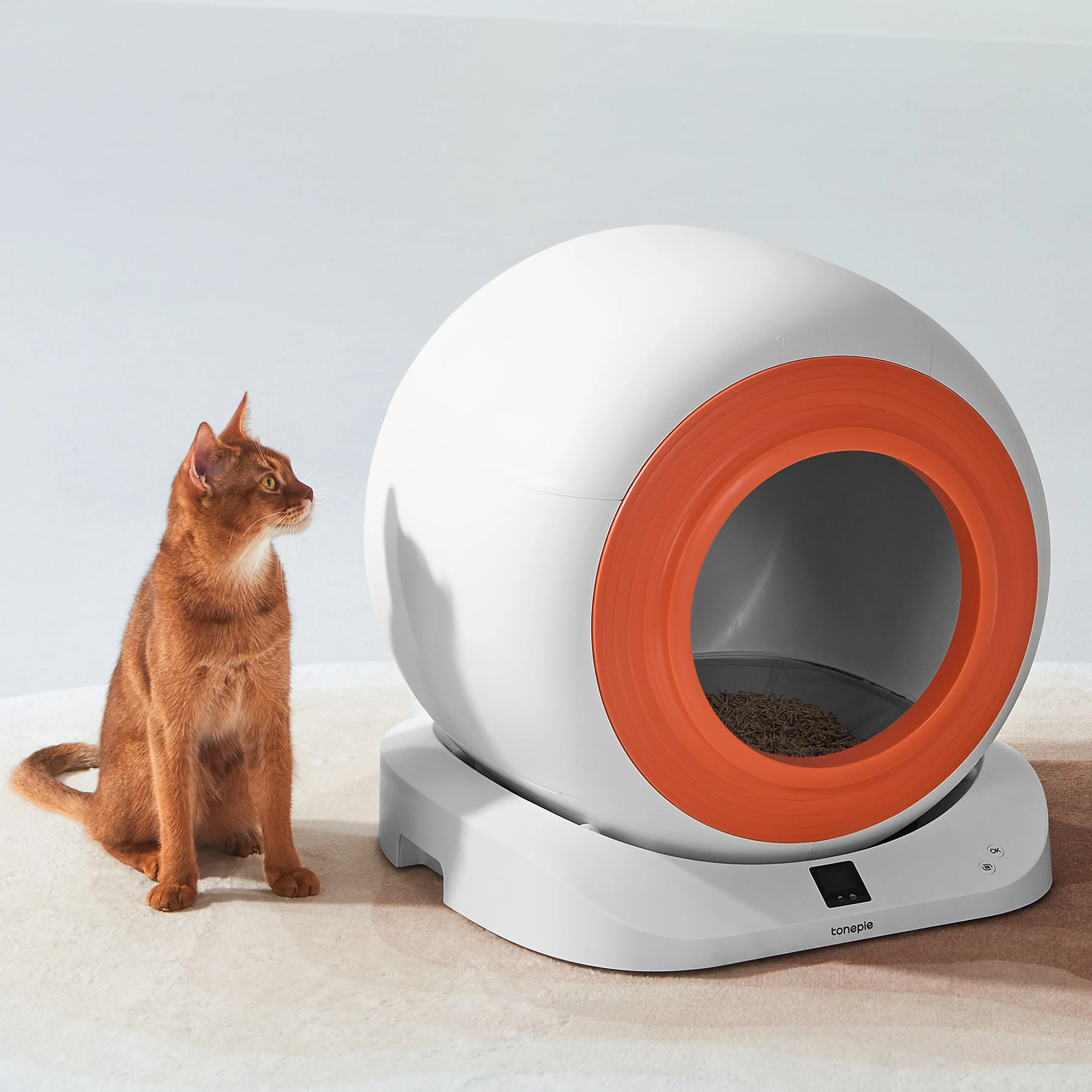 

Smart Automatic Cat Toilet 65L Large Capacity Self-Cleaning Cat Litter Box APP Controlled with Tofu Bentonite Clay Material