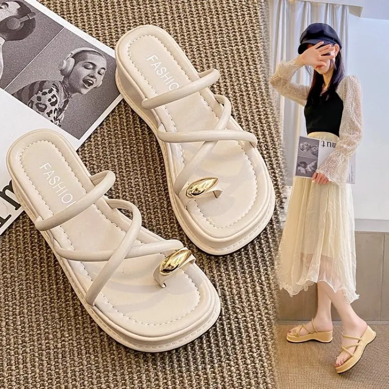 Summer Platform Women Slippers Female Outdoor Clip Toe Slip On Shoes Ladies Casaul Wedges Party Slides White sandalias mujer New