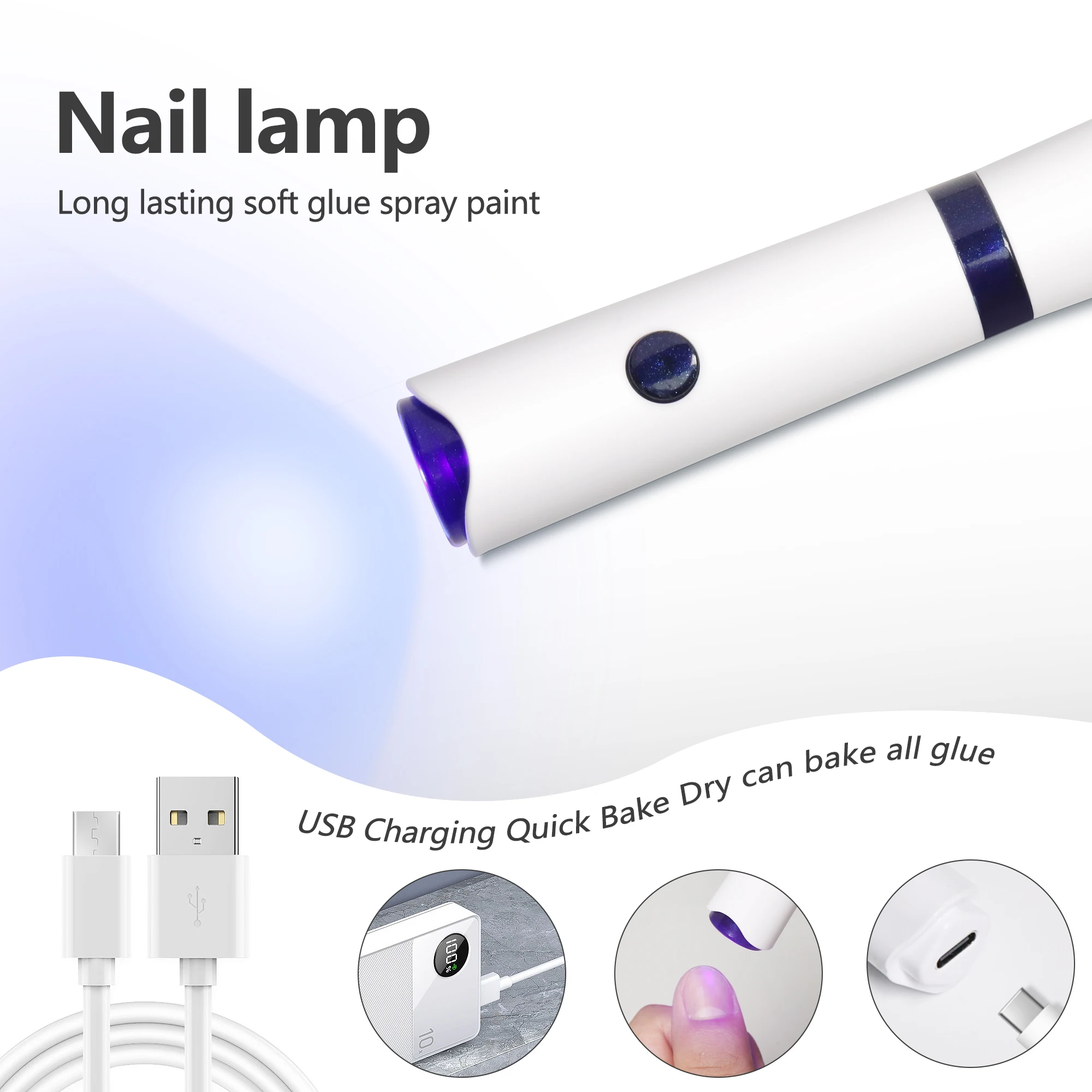 LINMANDA Mini Flute 3 UV LEDs Gel Nail Polish Dryer Lamp Professional 3W Nail Phototherapy Machine USB Manicure Tool Equipment