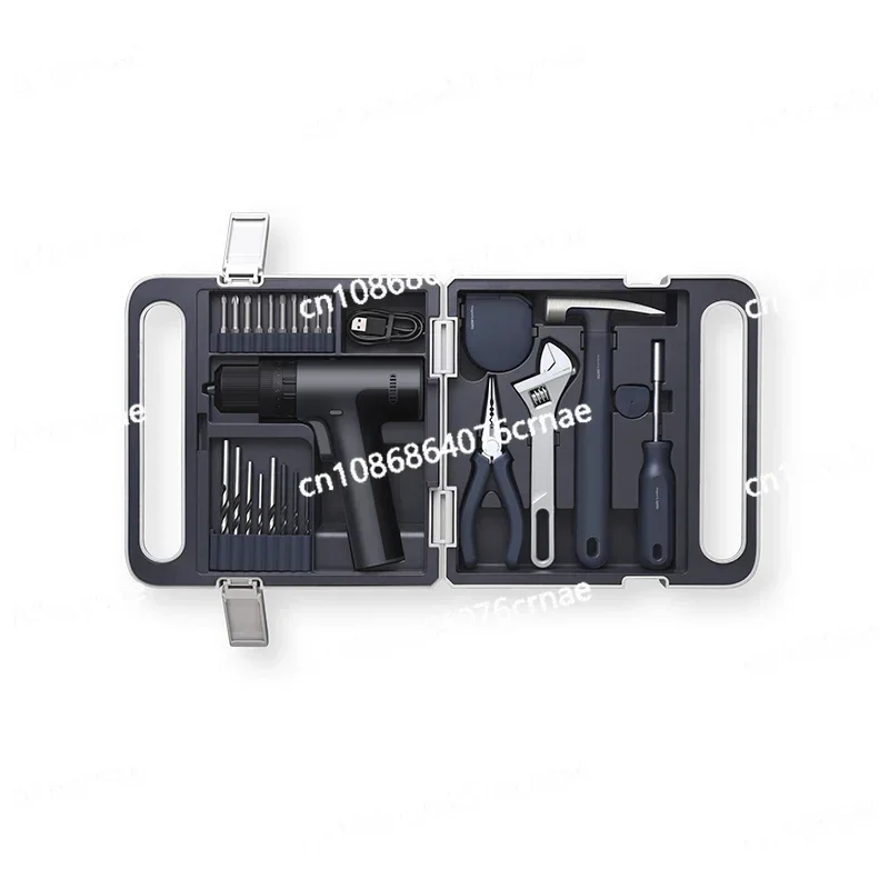 Impact Drill Tool Box, Hand Tool Combination Set, Electric Drill, Screwdriver, Hammer, Multi-function Electric Screwdriver