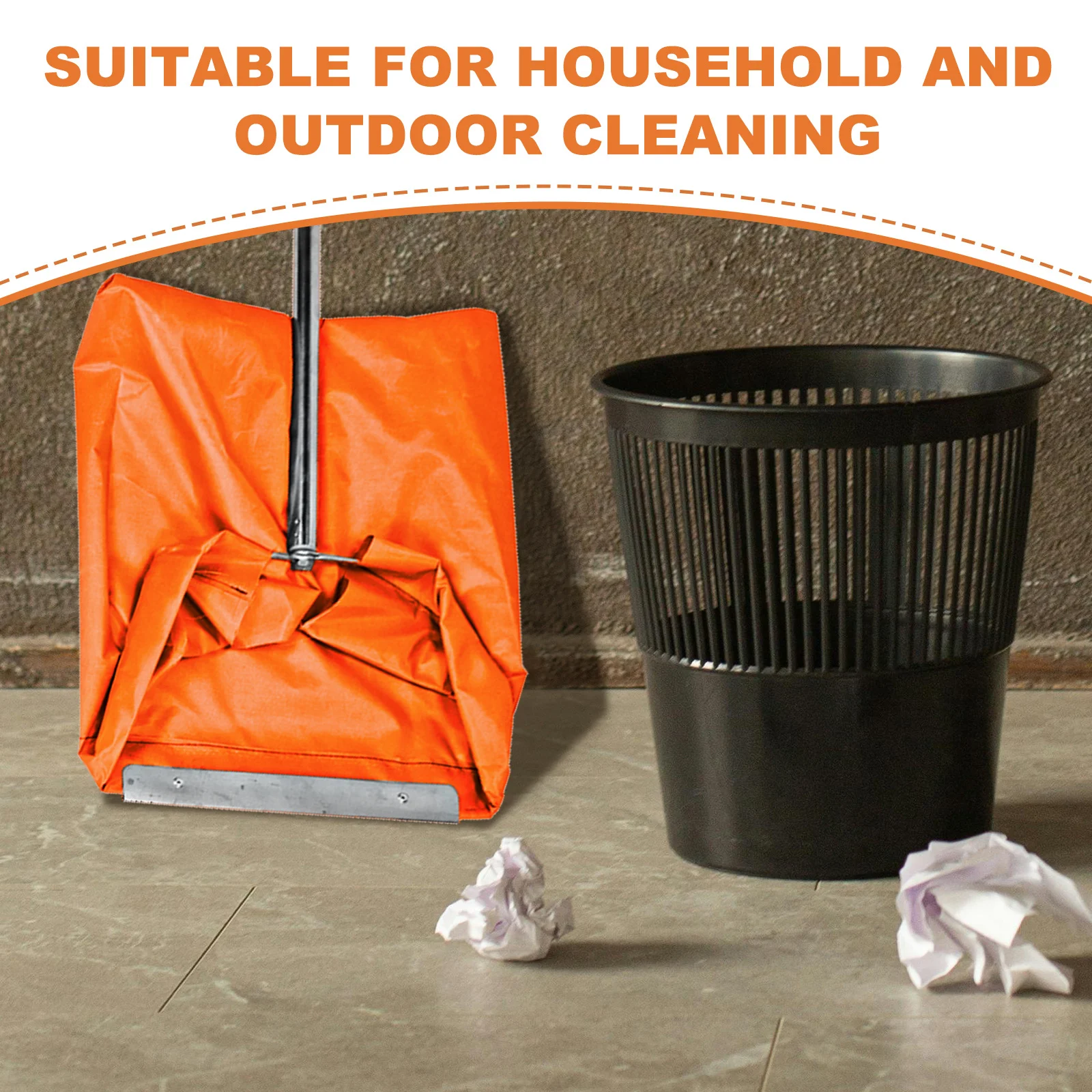 حقيبة مجرفة بمقبض طويل مبتكرة مصنوعة من قماش أكسفورد لحديقة الفناء كنس القمامة مجرفة بديلة محمولة #4