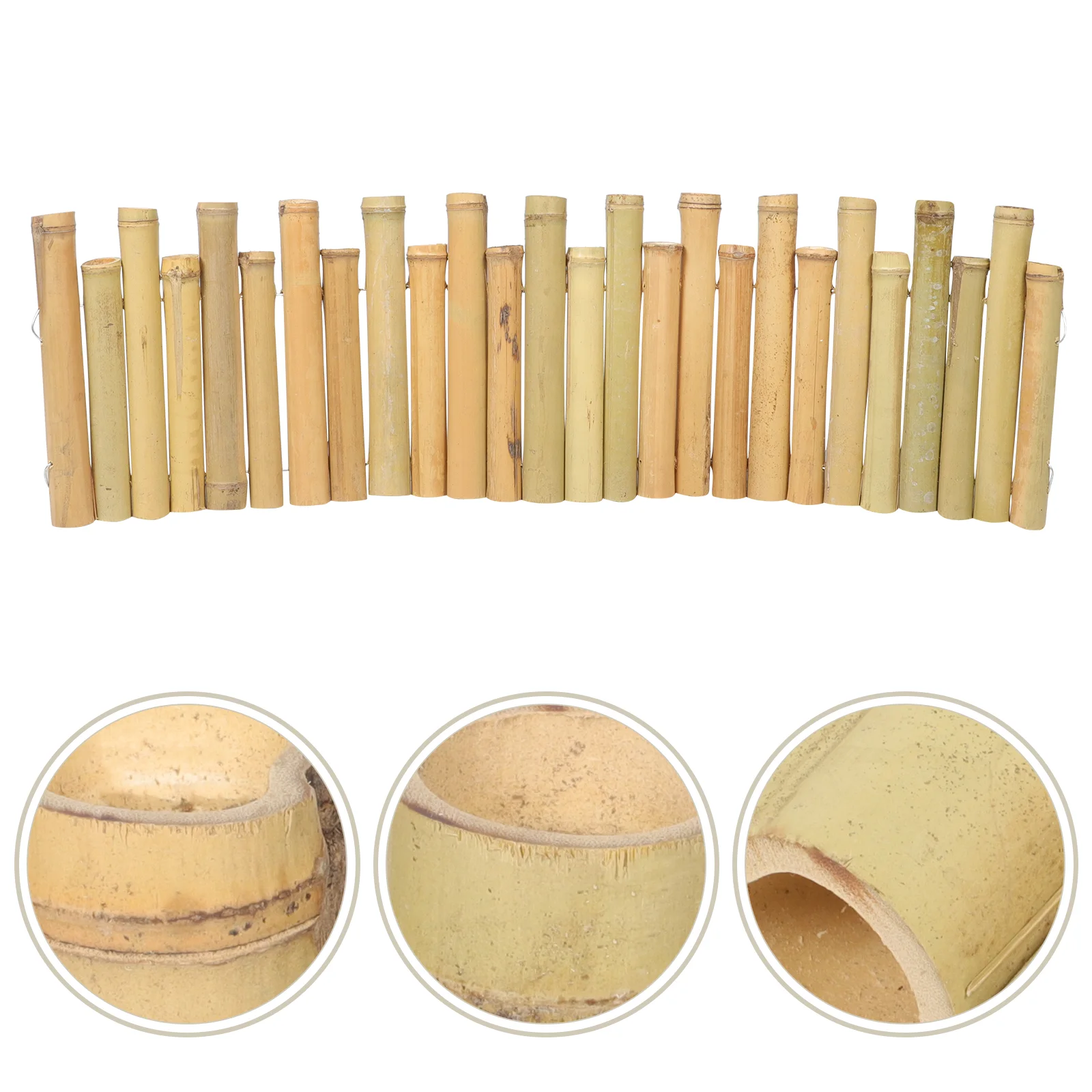 

Garden Fence Bamboo Small Outdoor Courtyard (white 1 Meter Long X 25-30 Cm High) Edging Pole Picket Bamboos