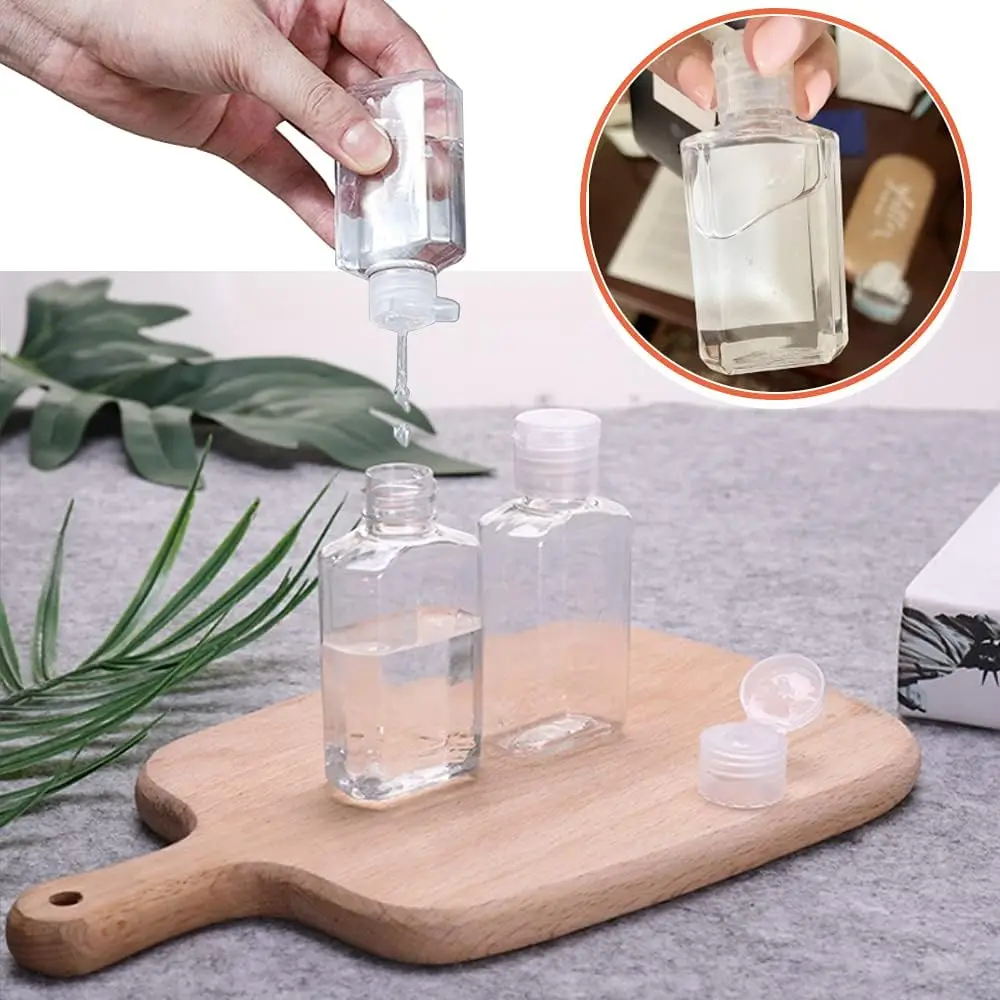 40 Stück 60ML Nachfüllbare Plastik-Reiseflaschen mit Auslaufsicherem Klappverschluss, Langlebige Behälter für Handdesinfektionsmittel, Toilettenartikel, Körperseife – Detail 4