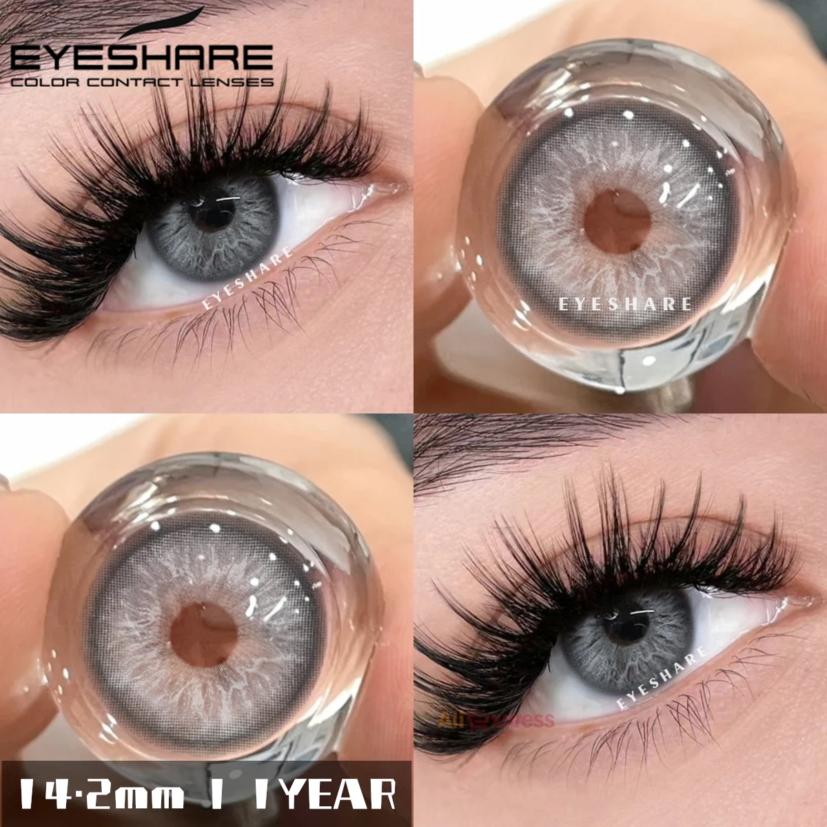 EYESHARE Colored Contacts for Eyes Blue Contacts Gray Brown Lenses Green Eye Contacts Lenses Beautiful Pupil Yearly 2pcs/pair