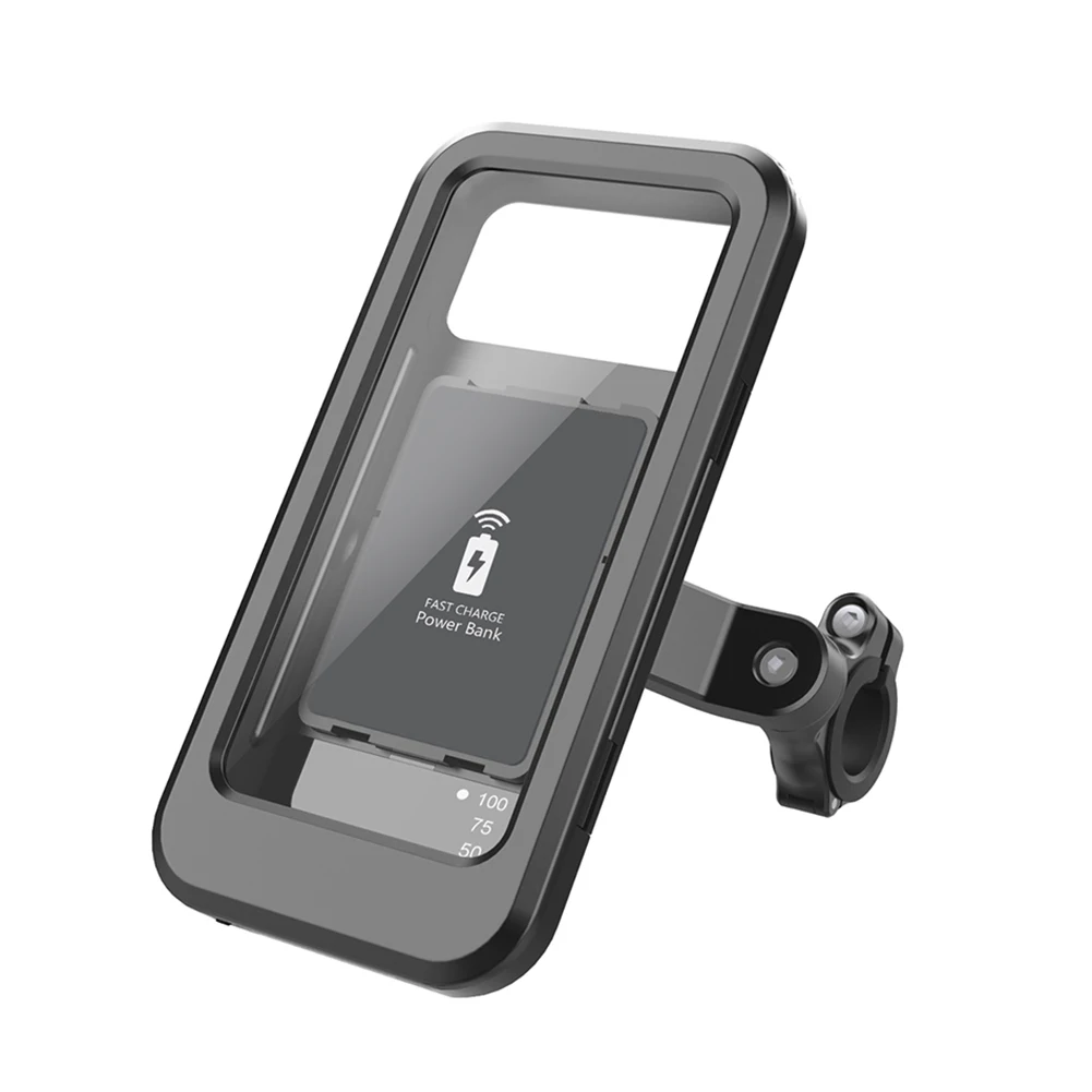 Waterproof Mobile Phone Holder USB Charging 15W Wireless Charger Mobile Phone Stand Universal Touch Screen for Electric Bike