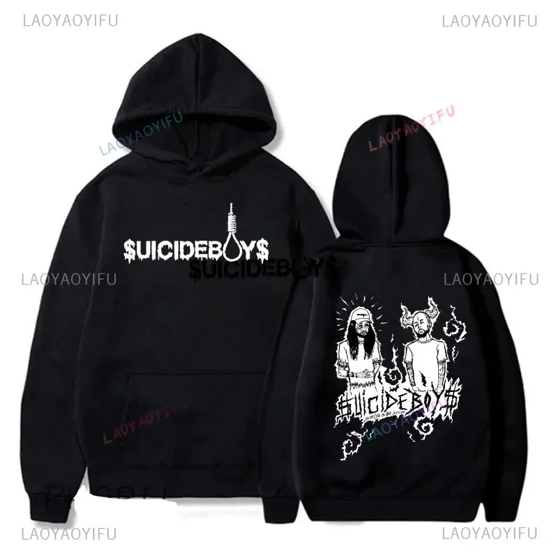 Vintage Suicideboy Printing Hooded SweatShirt Unisex Harajuku Grey Day Rapper Hip Hop Streetwear Men's Hoodies Pullover Clothes