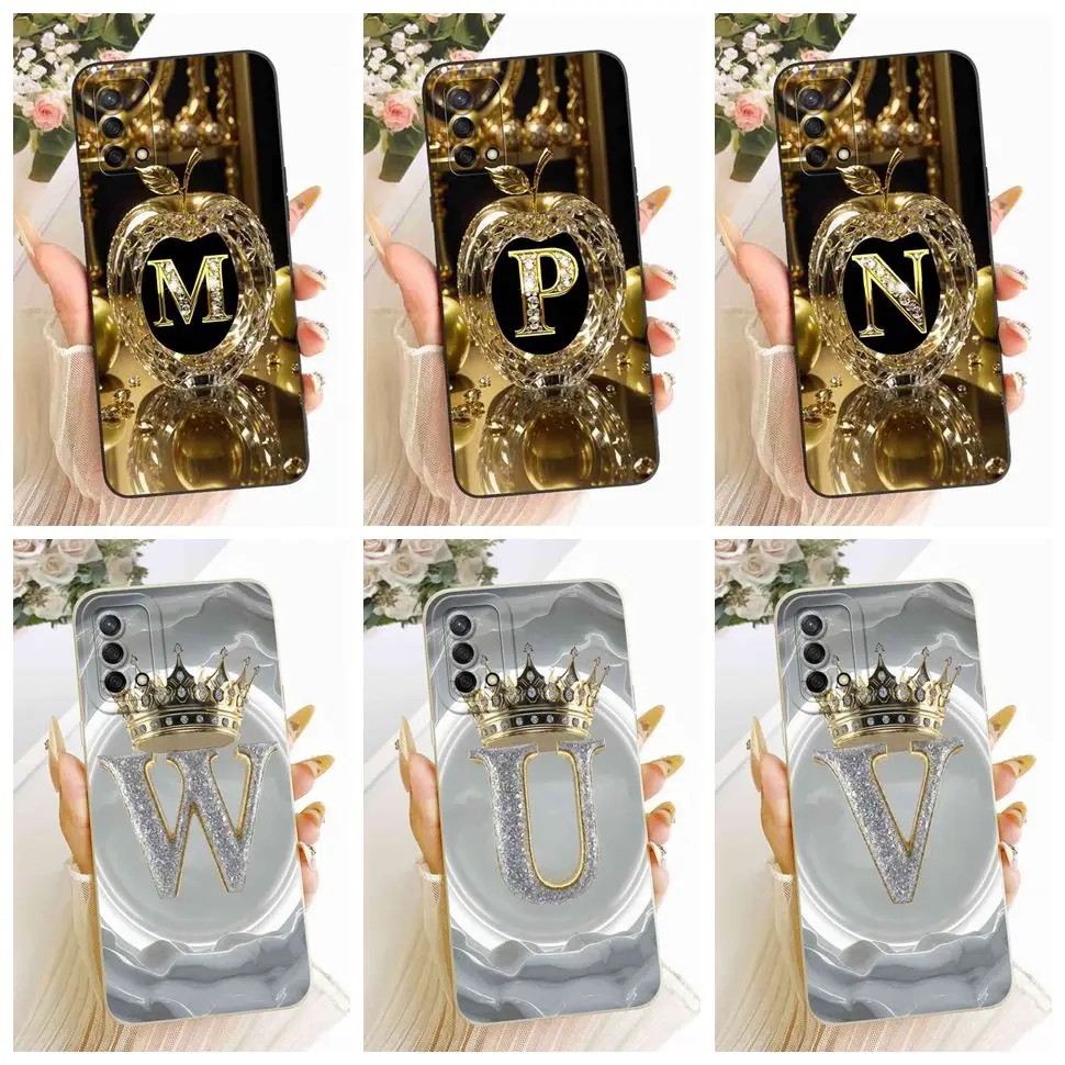 For Oppo A74 4G CHP2219 Case Latest Design Letter Crown Silicone Back Cover For OPPO F19 F19s 4G 6.43" Phone Cases Shockproof
