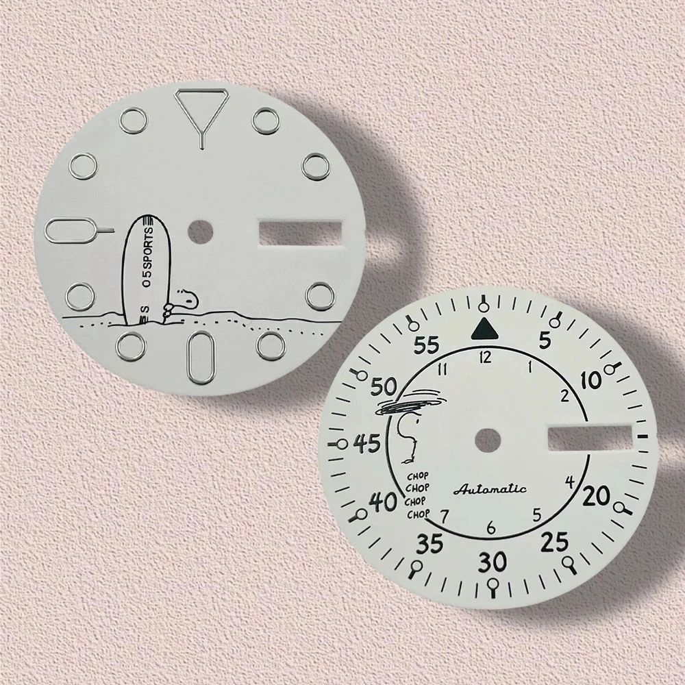 

S Logo Dial 28.5mm NH35 Cartoon Dog Dial High Quality Suitable For NH35 NH36 Movements NH35 Watch Modification Accessories ﻿