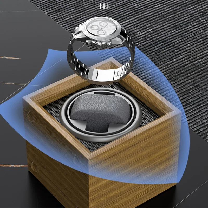 Luxury Brand Wood Watch Winder High-End Single Slot Automatic Watch Storage Box with Mabuchi Motor Watch Cabinet Clock