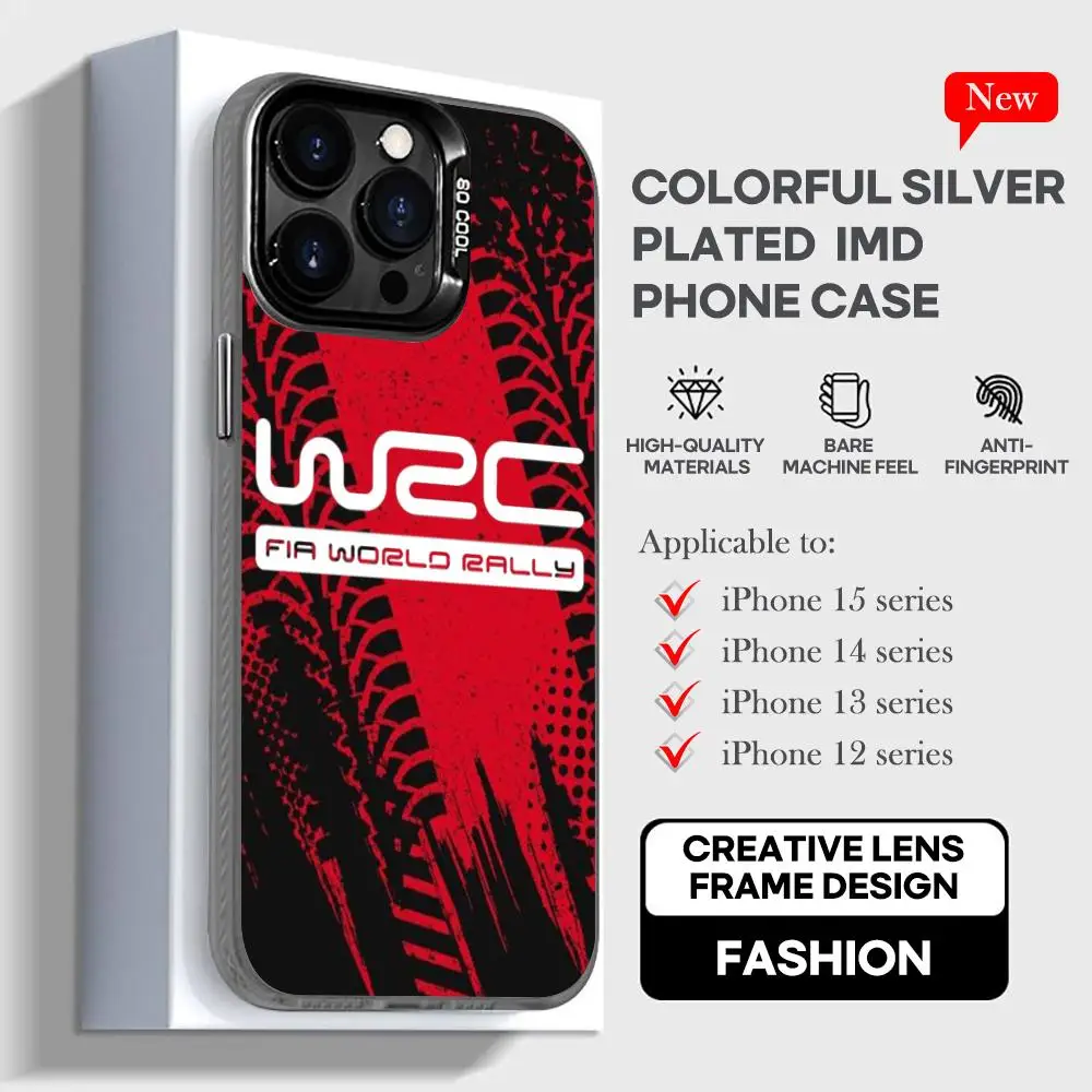 Popular Rally W-WRC Racin Phone Case black IMD Colorful Silver Suitable soft case for iPhone 16 15 14 13 12 11 XS Pro Max