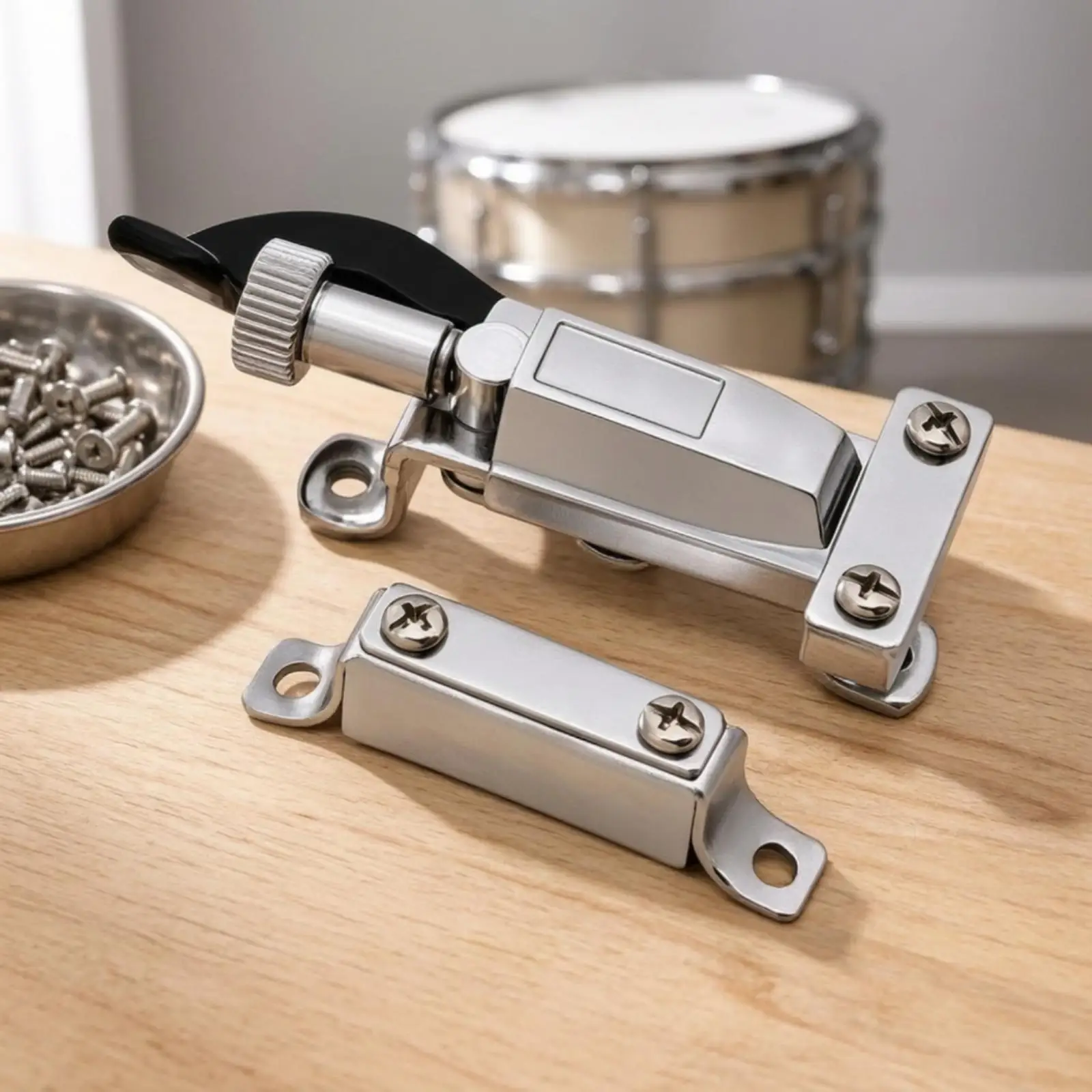 Snare Strainer Adjuster for Snare Drum Shell Steel Mounting Screws Smooth Lever Tension Regulator Drum Accessory