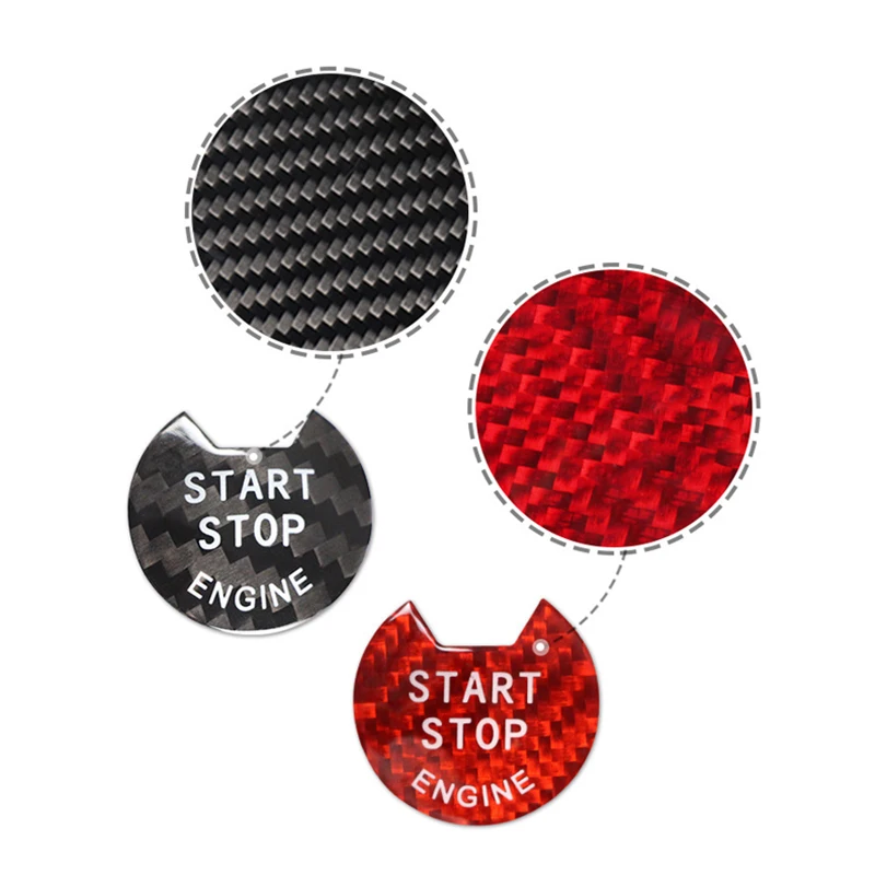 1Pcs Carbon Fiber Car Engine Start Stop Push Button Cover For Nissan Altima Maxima Pathfinder Titan For Infiniti Q50 Q60 QX60 - view 2
