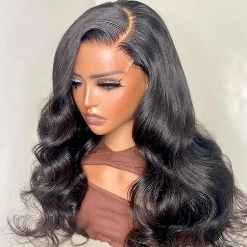 Body Wave 13x4 13X6 HD Transparent Lace Front Wig Pre Plucked Bling Hair Glueless Wig For Women Human Hair 4x4 Lace Closure Wig