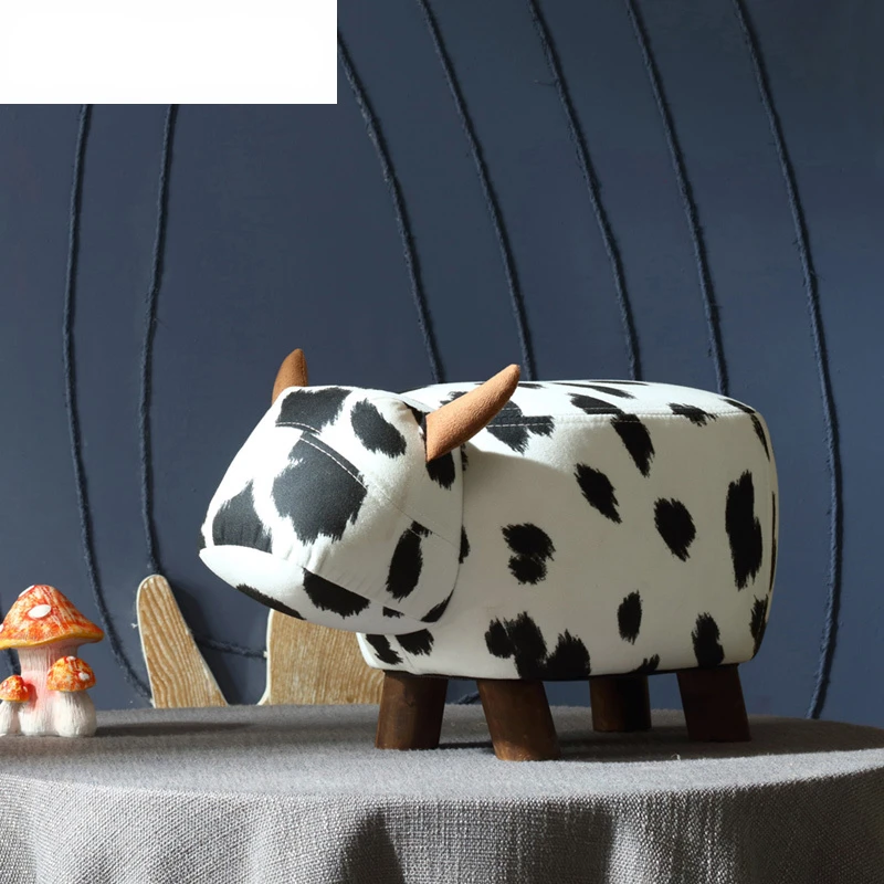 Lin's wood industry children's small stool animal creative cartoon small stool household cow stool shoe changing chair ls084