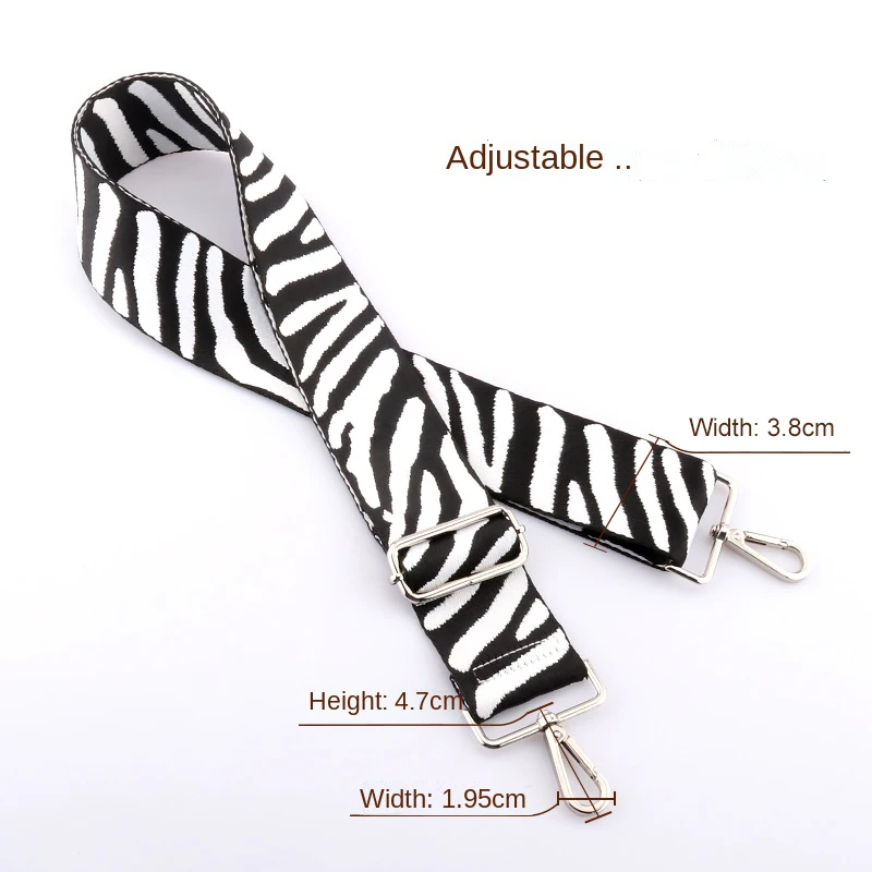 SUZAOZHE Ladies Zebra Print Shoulder Strap Waist Bag Canvas Bag Shoulder Crossbody Bag DIY Adjustable Accessory Bag