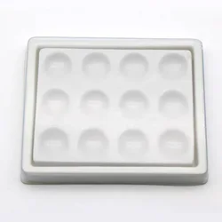 Dental Lab Porcelain Ceramic Mixing Material Watering Wet Tray 6/12 Pits Moisturizing Plate 12 Slot Ceramic Palette with Cover