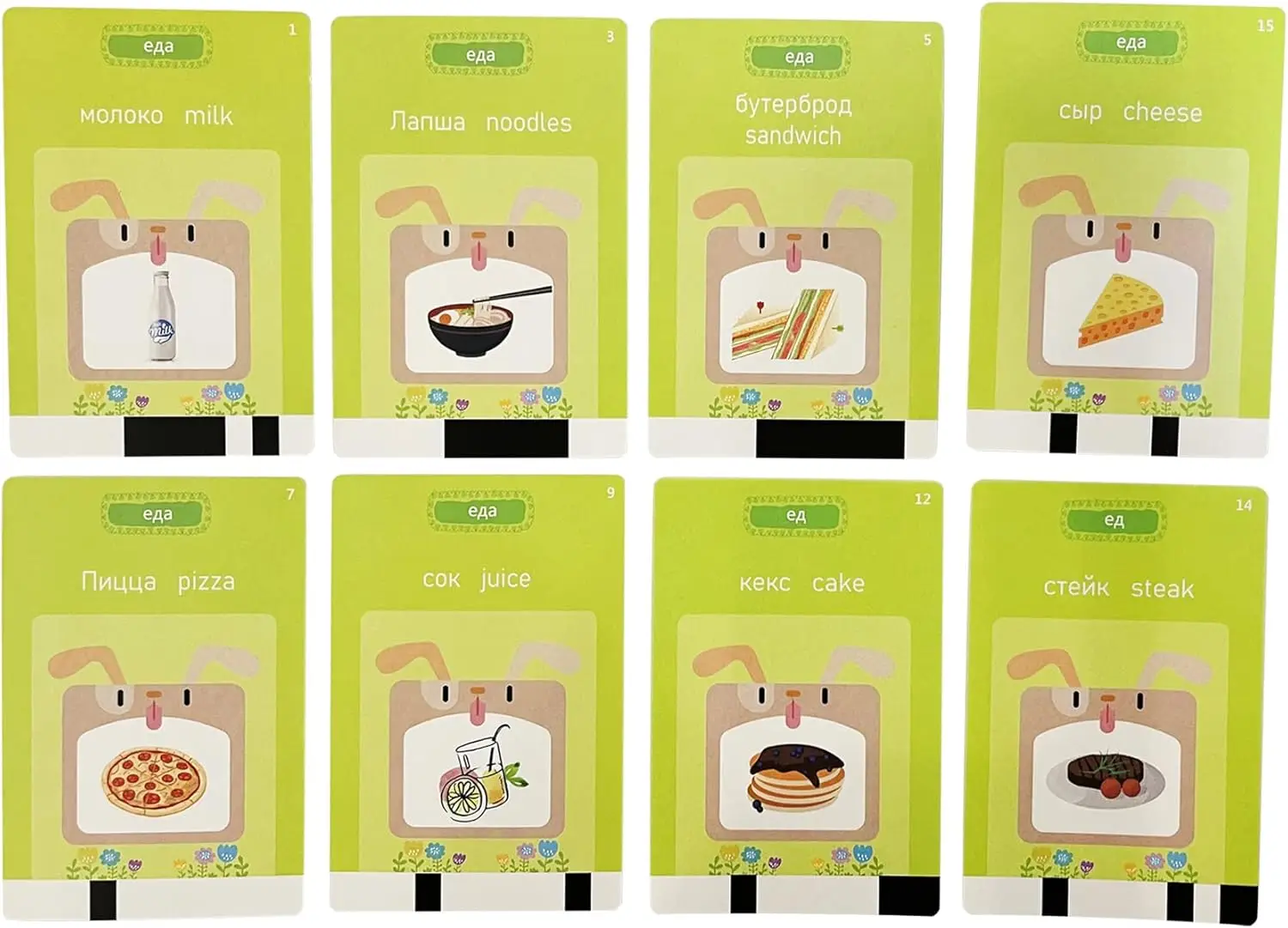 بطاقات فلاش لالتقاط اللغة الروسية 112 قطعة، تعليم وتعلم الكلمات الأبجدية الروسية الأساسية للأطفال، التعلم المبكر ثنائي اللغة T