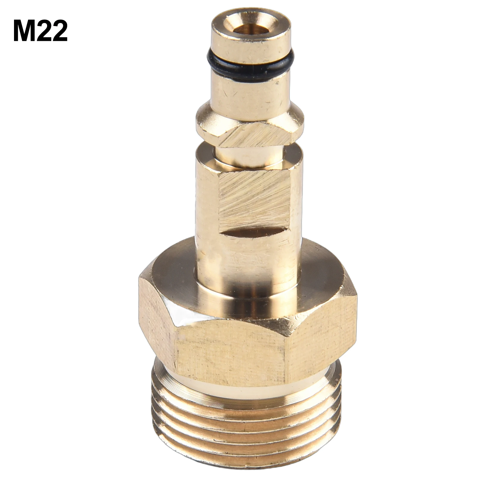 Solid Brass M22 Threaded Adapter for Connecting Quick Coupling Hoses to Pressure Washer Outlets up to 3200 PSI