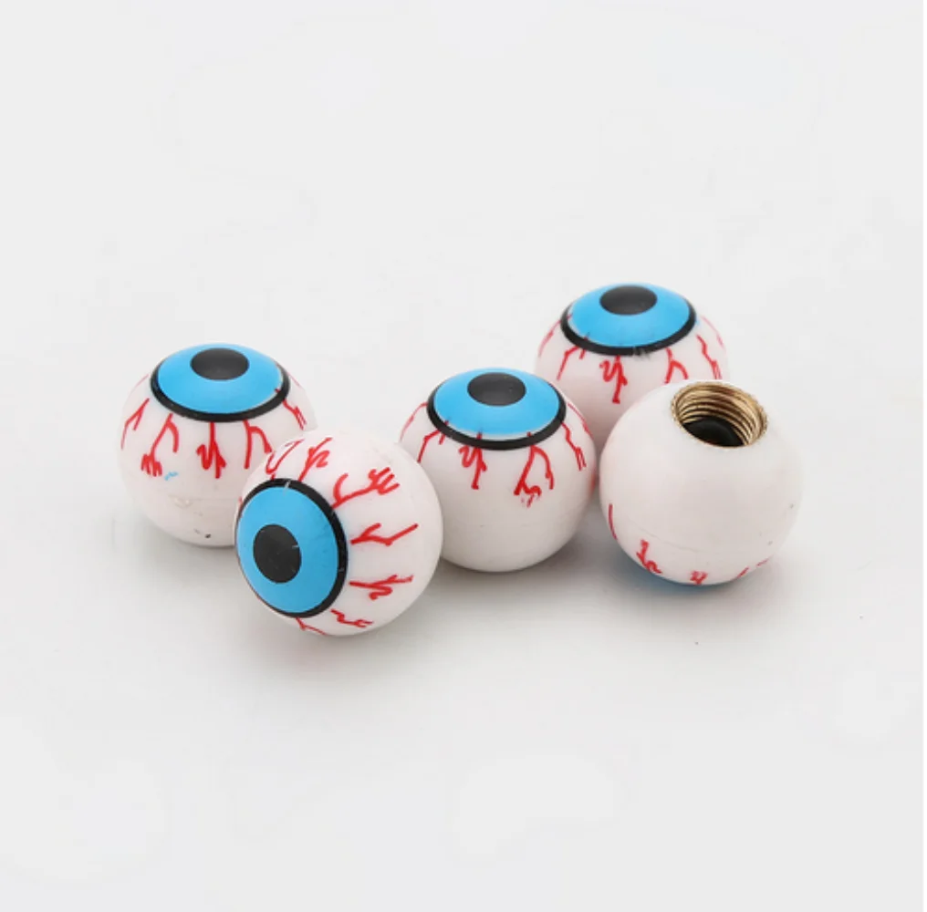 Skull Ghost Car Dust Cover Three Color Eye Tire Valve Cap Tire Valve Cap one piece set