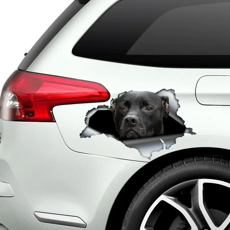 Black Pitbull car decal, Pitbull magnet, black Pitbull car sticker, dog decal