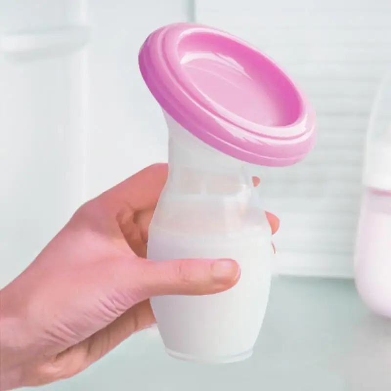 Portable Silicone Manual Breast Pump Breastmilk Storer Breastfeeding suction bottle