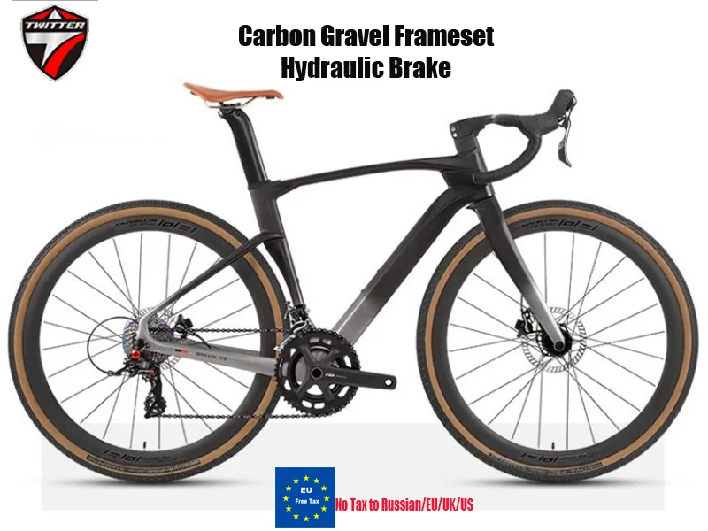 Full Carbon Gravel Bike TWITTER V3 24S Hydraulic Disc Brake 700X38C Bicycle Off-road All Internal Cable Road Bikes Ultra Light