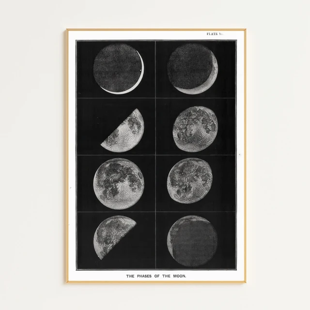 Vintage Moon Astronomy Poster Scientific Chart Art Print Rustic Home Room Decor Celestial Wall Art Moon Map Astronomy Art Gift 6