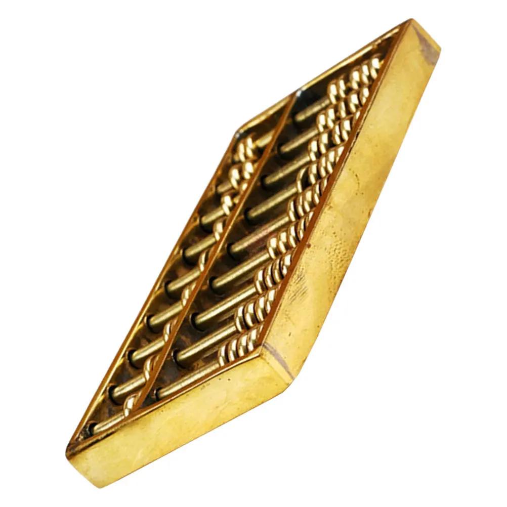 

3pcs 3 Pieces Chinese Style Abacus Ornament Brass Sculpture Delicate Decor Decoration Retro