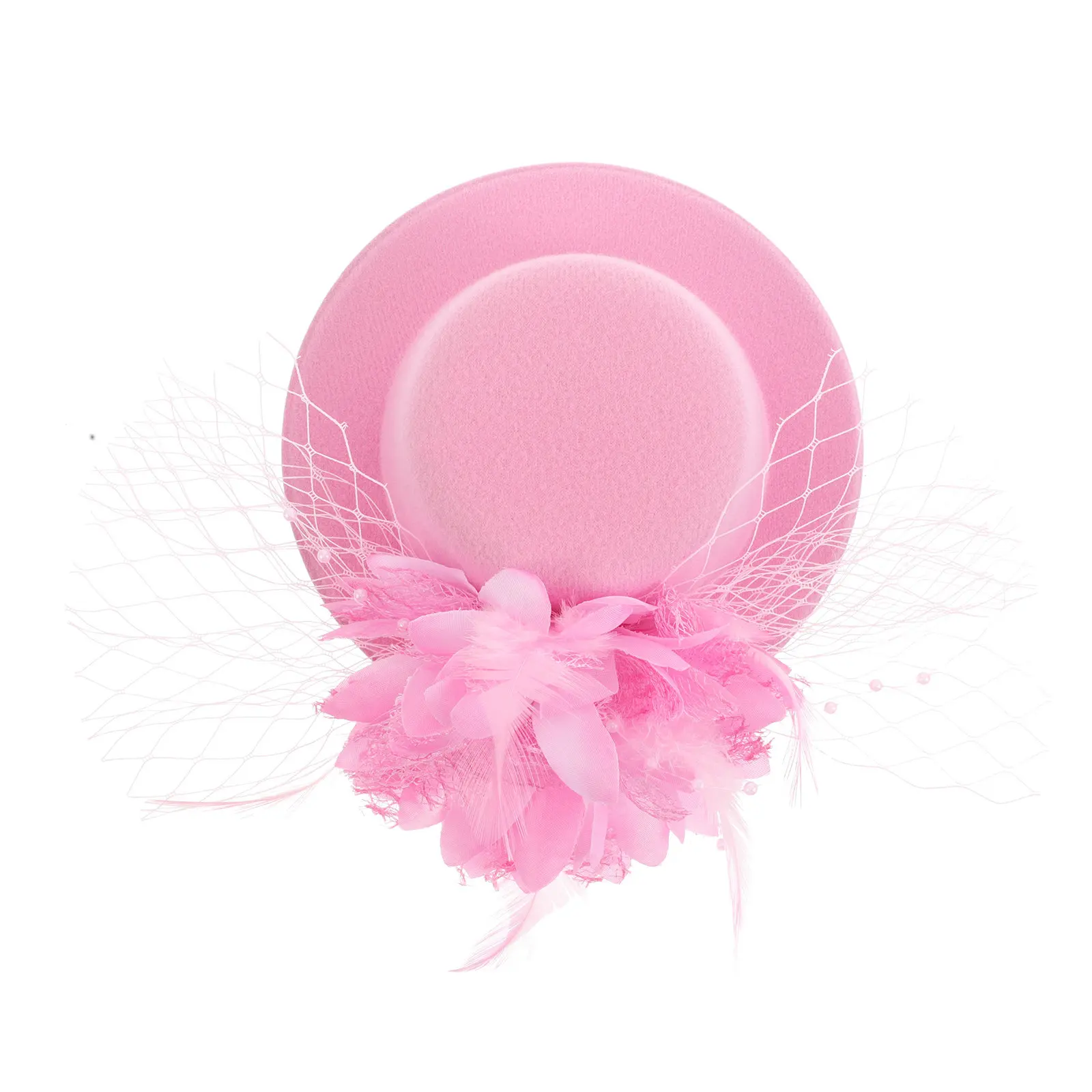 

Легкий головной убор-фасцинатор с перьями и мини-шляпкой для выступлений и чаепитий