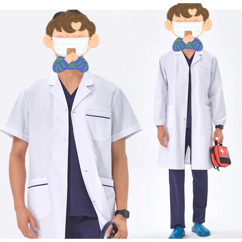 

Cheap White Lab Coat for Women Men Students Chemistry Healthcare Professionals Nurse Long Sleeves Doctor Work Robe