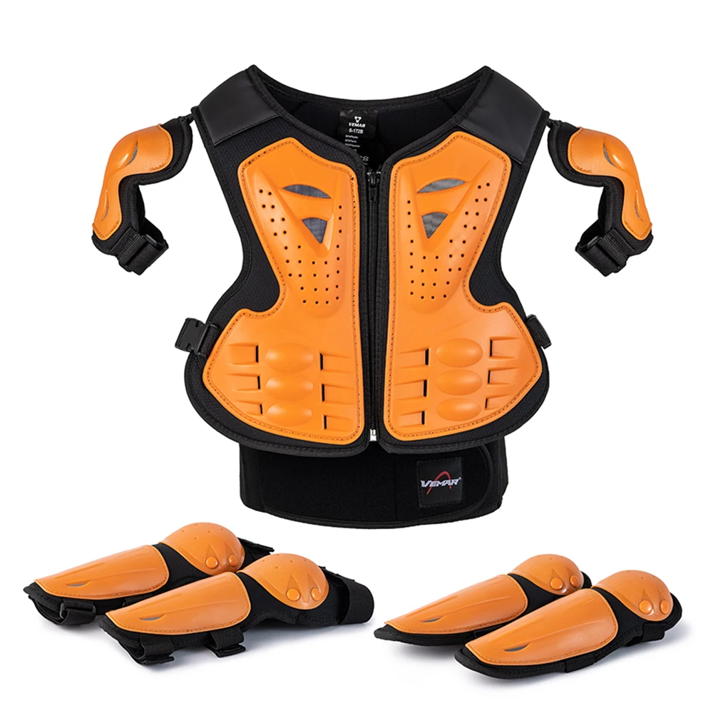 AliExpress MOTOCENTRIC Kids Motorcycle Armor Suit Dirt Bike Chest Back Protector Motocross Children Protective Gear Ski Skating Elbow Knee Pads Orange