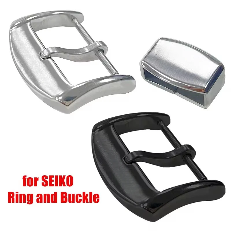 For Seiko Watch Band Keeper 316L Stainless Steel Buckle Ring Metal Loop Holder 18mm 20mm Silver Black Pin Clasp Watch Acessories