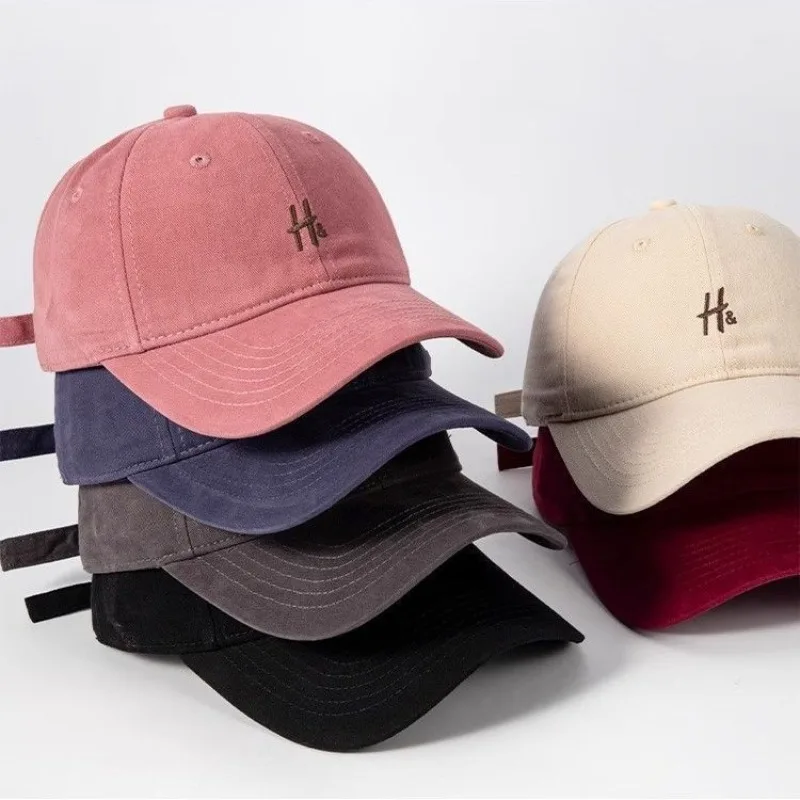 Spring New Style Baseball Cap - Raspberry Pink, Makes Face Look Smaller, Lettered Baseball Cap with Brim, Sun Protection Hat