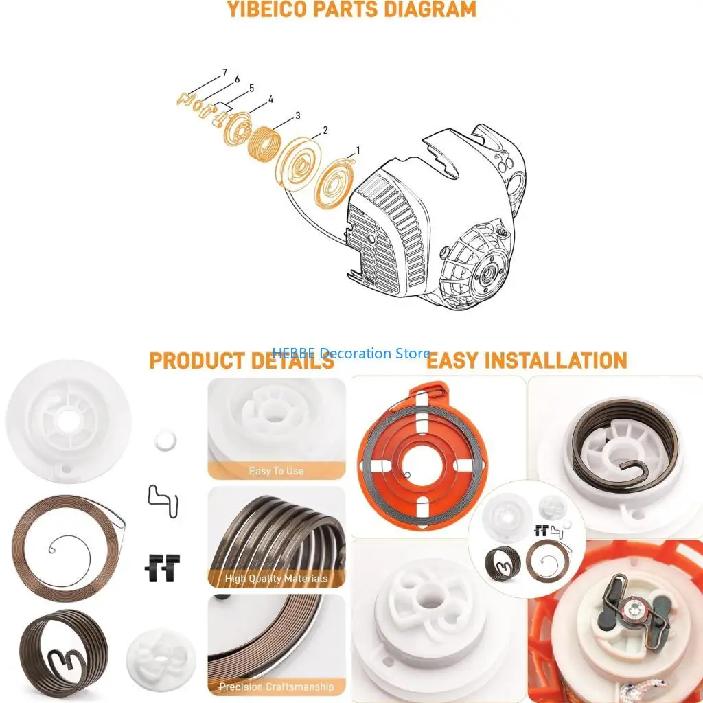 B0KC Recoil Starter Maintenance Part For Commercial Grade Blowers Impact Resistant